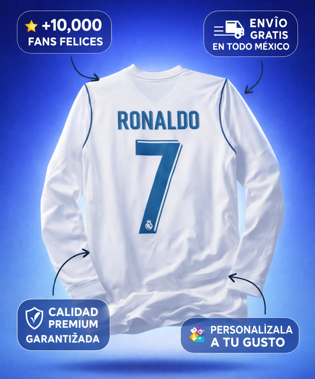 Real Madrid 17/18 Local Ronaldo - Manga Larga